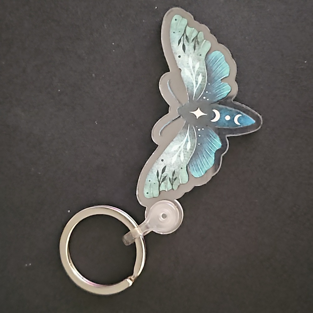 🍭 Blue Moth Keychain - Picture 5 of 5